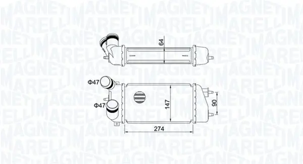 Интеркулер (охладител за въздуха на турбината) MAGNETI MARELLI