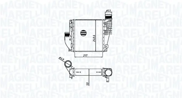 Интеркулер (охладител за въздуха на турбината) MAGNETI MARELLI