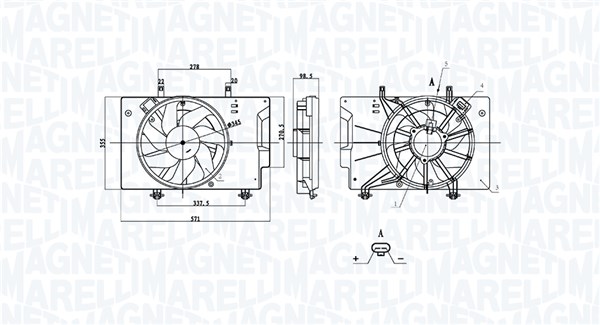 Вентилатор, охлаждане на двигателя MAGNETI MARELLI