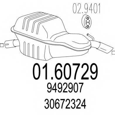 ➡️ Задно гърне MTS 01.60729 за Volvo S60 I T5 ➡️ AutoProfi.BG ®